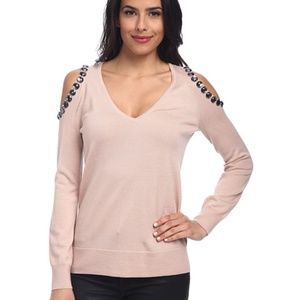 Trina Turk Women Sweater Skylee Wool Cold Shoulder